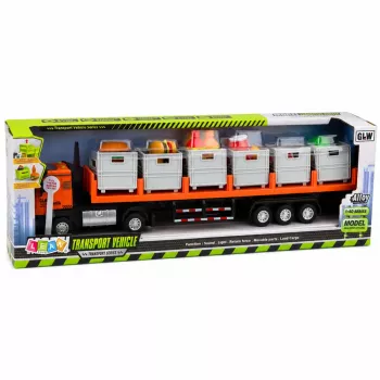 LEAN TOYS Pomarańczowa ciężarówka do przewozu żywności 1:40 Model odlewany