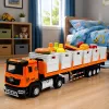 LEAN TOYS Pomarańczowa ciężarówka do przewozu żywności 1:40 Model odlewany