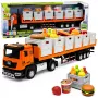 LEAN TOYS Pomarańczowa ciężarówka do przewozu żywności 1:40 Model odlewany