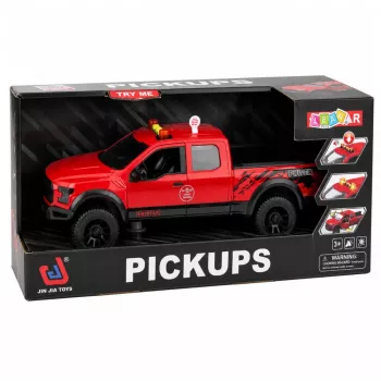 LEAN TOYS Pickup Truck 1:12 RC z otwieranymi drzwiami, światłami tylnymi i dźwiękiem – czerwony