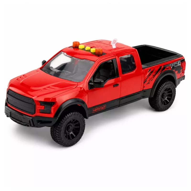 LEAN TOYS Pickup Truck 1:12 RC z otwieranymi drzwiami, światłami tylnymi i dźwiękiem – czerwony