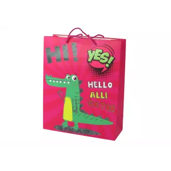 LEAN TOYS Różowa papierowa torba prezentowa 32cm x 26cm x 10cm