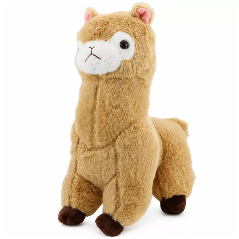 LEAN TOYS Pluszowa Alpaka Lama Miękka Zabawka - Kremowa, 28 cm, Przytulanka z Bardzo Miękkim Futrem