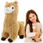 LEAN TOYS Pluszowa Alpaka Lama Miękka Zabawka - Kremowa, 28 cm, Przytulanka z Bardzo Miękkim Futrem