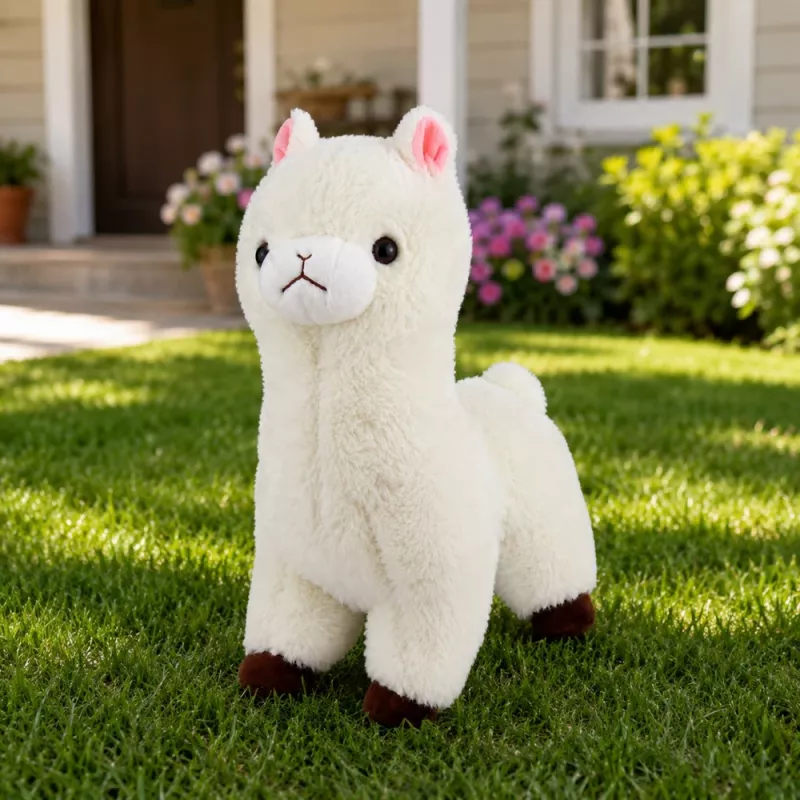 LEAN TOYS Pluszowa Alpaka Miękka Biała 28 cm