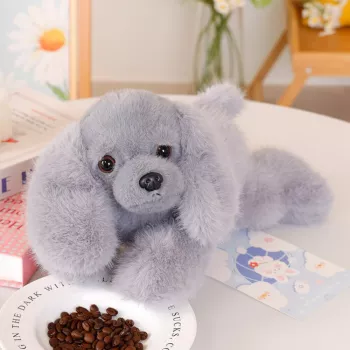 LEAN TOYS Pluszowy Cocker Spaniel z Obciążonymi Łapami, Szary, 30 cm