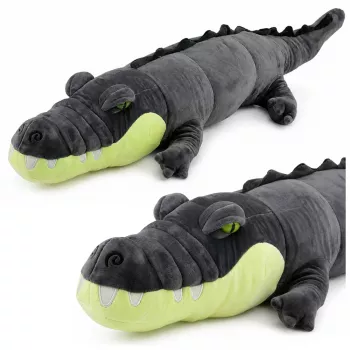 LEAN TOYS Pluszowy Krokodyl Mascot Przytulanka - Realistyczny Szary, 90 cm