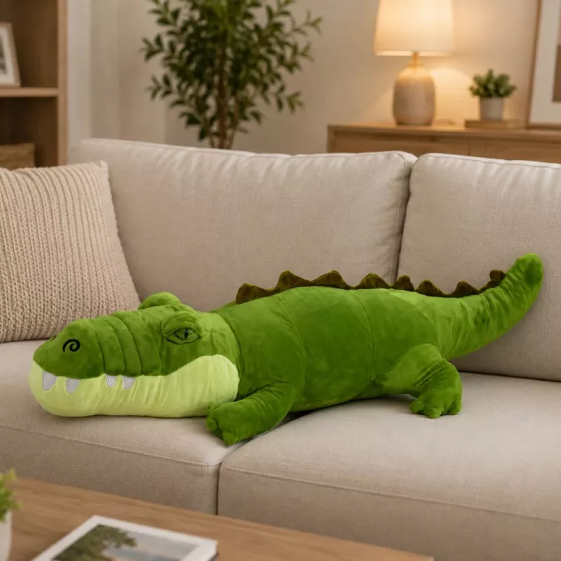 LEAN TOYS Pluszowy Krokodyl Mascot Przytulanka Realistyczny Zielony 70cm