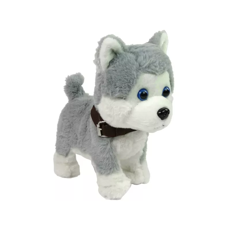 LEAN TOYS Pluszowy Pies Interaktywny Edukacyjna Smycz Piosenki Spacery