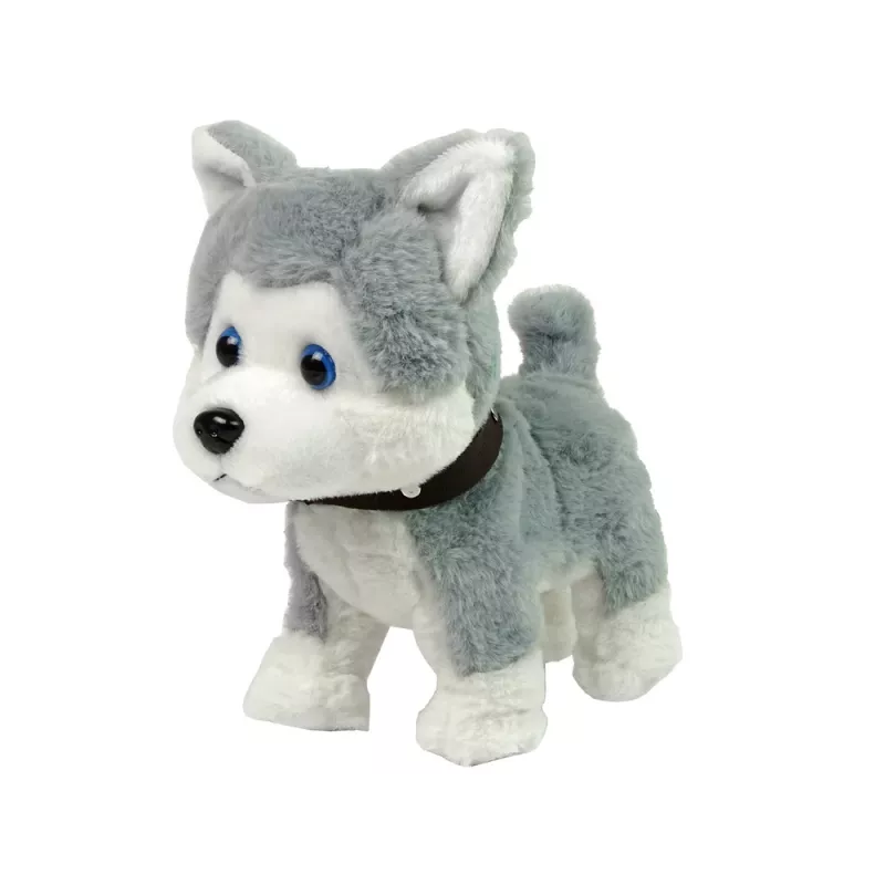 LEAN TOYS Pluszowy Pies Interaktywny Edukacyjna Smycz Piosenki Spacery