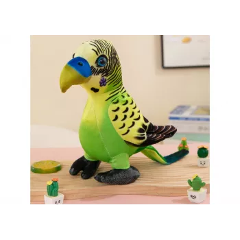 LEAN TOYS Pluszowa maskotka zielona papuga 20 cm