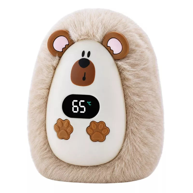 LEAN TOYS Pluszowy Jeż Ogrzewacz do Rąk Ładowany Beżowy 45°C / 55°C / 65°C