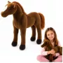 LEAN TOYS Pluszowy Koń Przytulanka Ciemny Brąz 40cm x 37cm