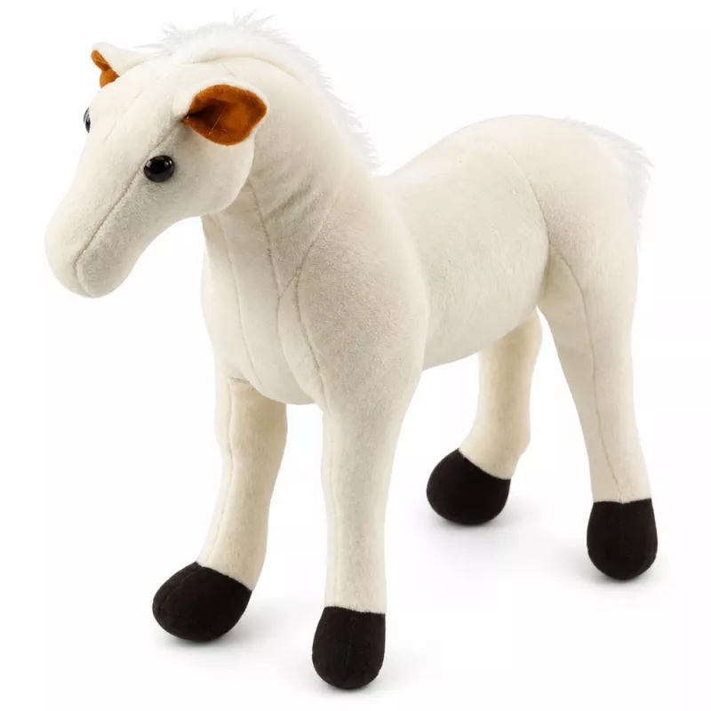 LEAN TOYS Pluszowy Koń Pluszowa Zabawka Maskotka Przytulanka Biały 40cm x 37cm