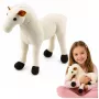LEAN TOYS Pluszowy Koń Pluszowa Zabawka Maskotka Przytulanka Biały 40cm x 37cm
