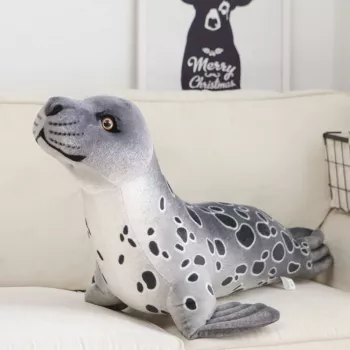LEAN TOYS Pluszowa Maskotka Przytulanka Foka Szara 37cm