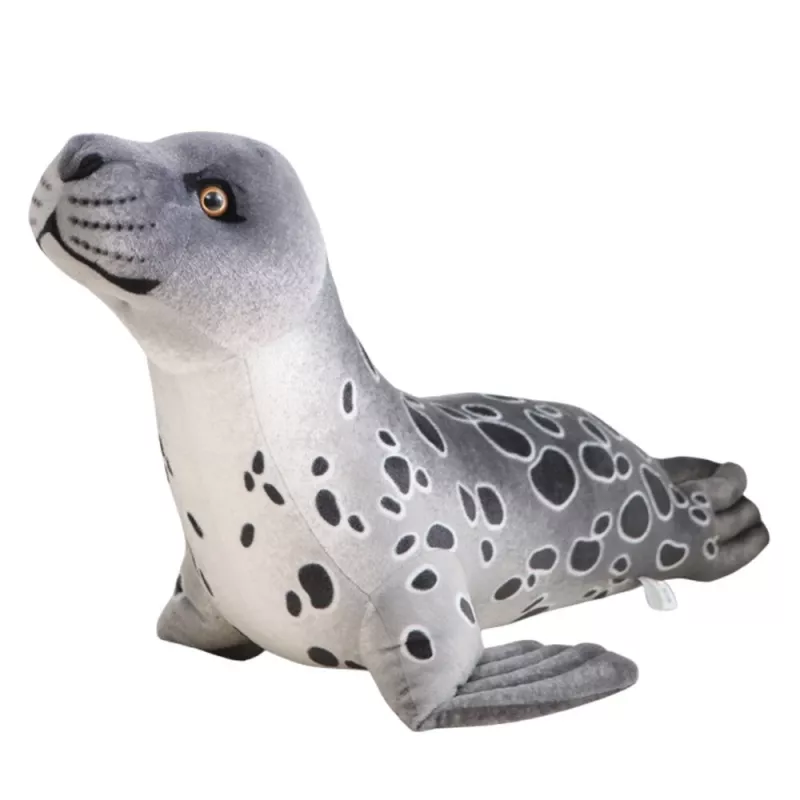LEAN TOYS Pluszowa Maskotka Przytulanka Foka Szara 37cm