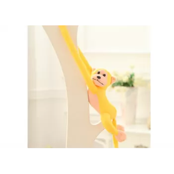 LEAN TOYS Pluszowa Małpka Mascot z Dźwiękiem, Żółta 80 cm