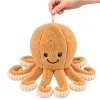 LEAN TOYS Pluszowa Ośmiornica Przytulanka z Przyssawką Beżowa 16 cm