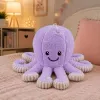 LEAN TOYS Pluszowa Ośmiornica z Przyssawką, Fioletowa, 16 cm