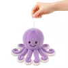 LEAN TOYS Pluszowa Ośmiornica z Przyssawką, Fioletowa, 16 cm