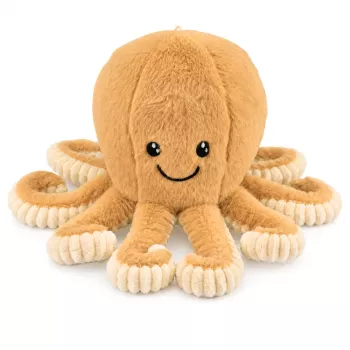 LEAN TOYS Pluszowa Ośmiornica z Elastycznymi Mackami, Beżowa 50 cm – Miękka Przytulanka