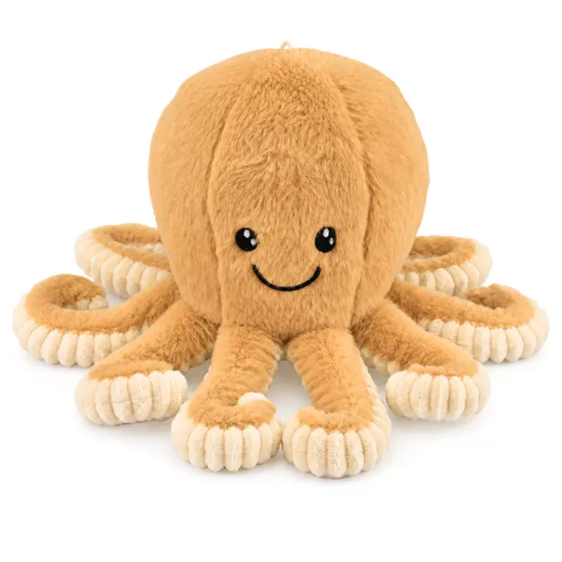 LEAN TOYS Pluszowa Ośmiornica z Elastycznymi Mackami, Beżowa 50 cm – Miękka Przytulanka
