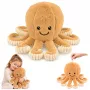 LEAN TOYS Pluszowa Ośmiornica z Elastycznymi Mackami, Beżowa 50 cm – Miękka Przytulanka