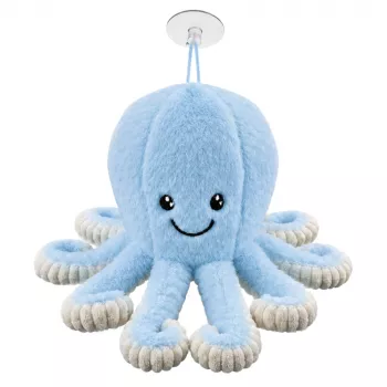 LEAN TOYS Pluszowa Ośmiornica z Przyssawką, Niebieska, 16 cm