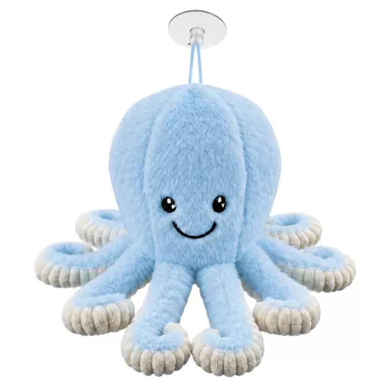 LEAN TOYS Pluszowa Ośmiornica z Przyssawką, Niebieska, 16 cm