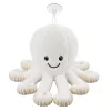 LEAN TOYS Pluszowa Ośmiornica z Przyssawką, Biała, 16 cm – Miękki Przyjaciel z Życia Morskiego