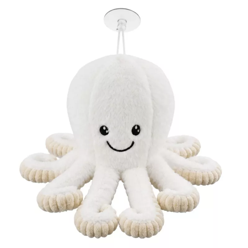 LEAN TOYS Pluszowa Ośmiornica z Przyssawką, Biała, 16 cm – Miękki Przyjaciel z Życia Morskiego