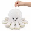 LEAN TOYS Pluszowa Ośmiornica z Przyssawką, Biała, 16 cm – Miękki Przyjaciel z Życia Morskiego