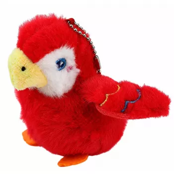 LEAN TOYS Pluszowa papuga breloczek czerwony 9 cm