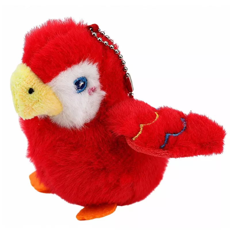 LEAN TOYS Pluszowa papuga breloczek czerwony 9 cm