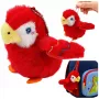 LEAN TOYS Pluszowa papuga breloczek czerwony 9 cm