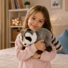 LEAN TOYS Pluszowy Szop Mascot – Realistyczny Mięciutki Przytulanka, Szary 45 cm