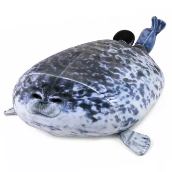 LEAN TOYS Pluszowa Foka Maskotka Przytulanka Naturalny Kolor Szary 38 cm