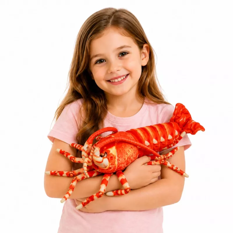 LEAN TOYS Pluszowa Zabawka Przytulanka Duża Krewetka Zwierzę Morskie 55 cm