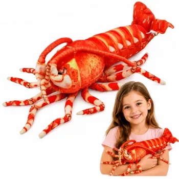 LEAN TOYS Pluszowa Zabawka Przytulanka Duża Krewetka Zwierzę Morskie 55 cm