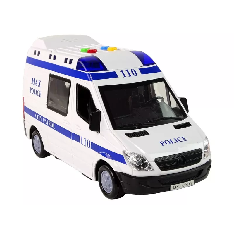 LEAN TOYS Samochód policyjny z napędem ciernym, dźwiękiem i światłem