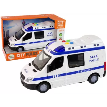 LEAN TOYS Samochód policyjny z napędem ciernym, dźwiękiem i światłem