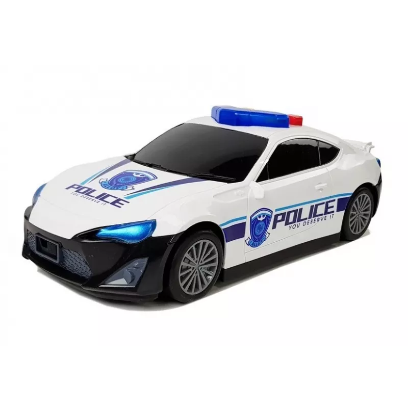 LEAN TOYS Policyjny garaż z przechowywaniem 2w1 Policjant Małe samochody Dźwięk Światło