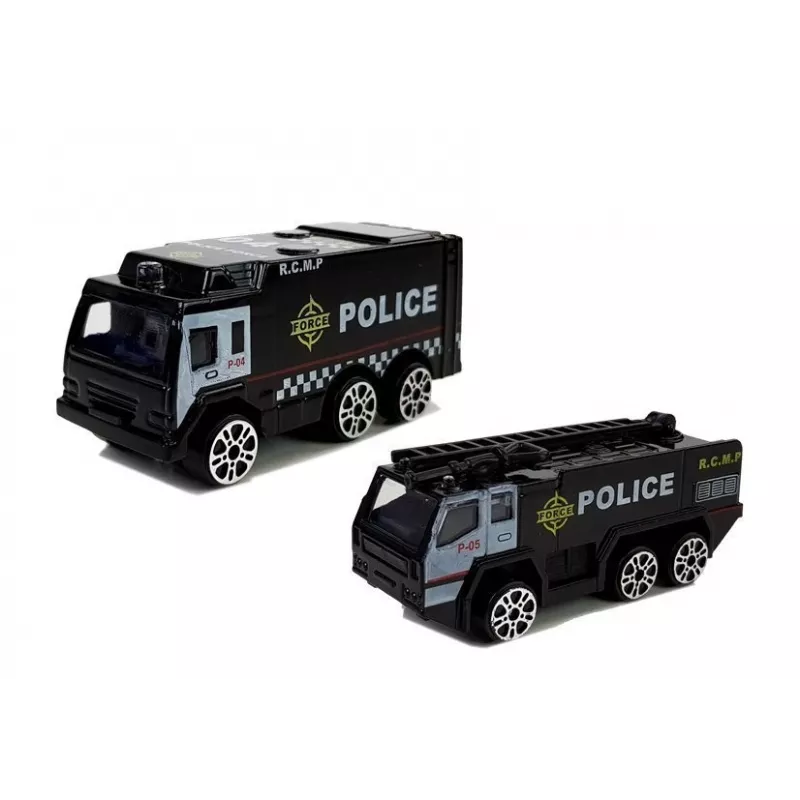 LEAN TOYS Policyjny Samolot Składany z Samochodzikami 1:64 z Światłami i Dźwiękami