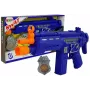 LEAN TOYS Zestaw policyjny z pistoletem i odznaką, granatowy, efekty dźwiękowe i świetlne, 37 cm