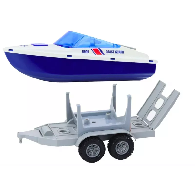 LEAN TOYS Policyjny quad z przyczepą i motorówką