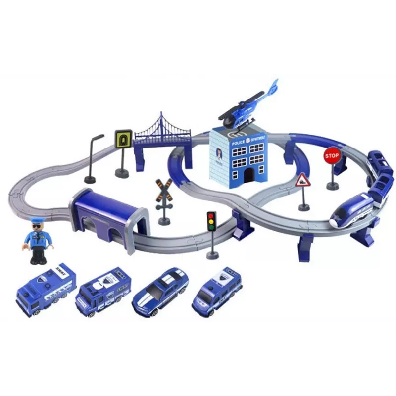LEAN TOYS Police Town Train Set Blue 203 km/h