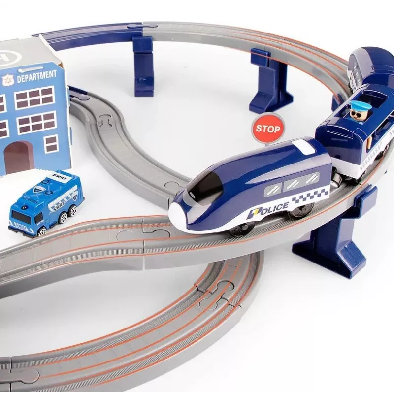 LEAN TOYS Police Town Train Set Blue 203 km/h