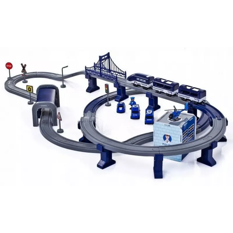 LEAN TOYS Police Town Train Set Blue 203 km/h