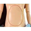 LEAN TOYS Lalka Mama w Ciąży z Otwieranym Brzuszkiem i Niebieską Sukienką 30 cm